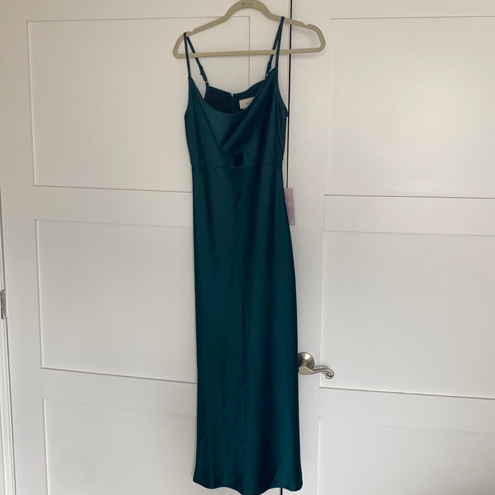 Emerald green BHLDN Kari Dress